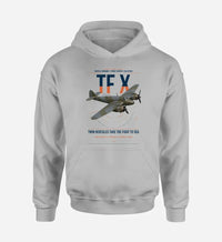 Thumbnail for Bristol Beaufighter TF X design on light gray double-side hoodie, single-side print