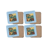Thumbnail for The Monastery Ledge Strip - Designed Coasters design on light blue 4-pieces-set