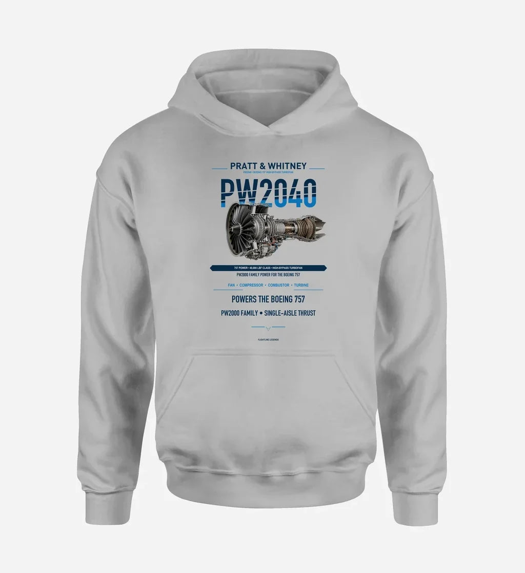 PW2040 design on light gray hoodie single side