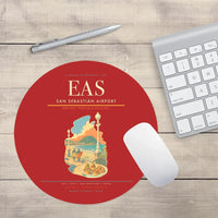 Thumbnail for San Sebastián Airport (EAS) design on red round mouse pad