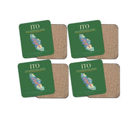 Thumbnail for Hilo International Airport (ITO) design on green 4 pieces set coaster