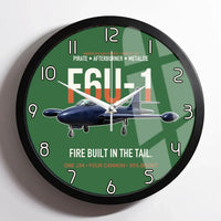 Thumbnail for F6U-1 Pirate Fire Built in the Tail design on green framed wall clock
