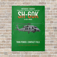 Thumbnail for Mitsubishi Sikorsky SH-60K vertical canvas print - no frame - green background