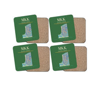 Thumbnail for Molokai Airport (MKK) design on green 4 pieces set coaster