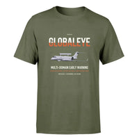 Thumbnail for Saab GlobalEye design on green army double-side t-shirt, single-side print