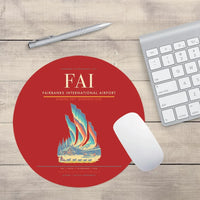 Thumbnail for Fairbanks International Airport (FAI) design on red round mouse pad