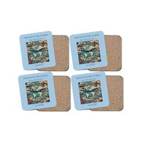 Thumbnail for The Round The World - Designed Coasters design on light blue 4-pieces-set