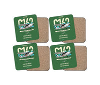 Thumbnail for Cessna 162 Skycatcher design on green 4 pieces set coaster