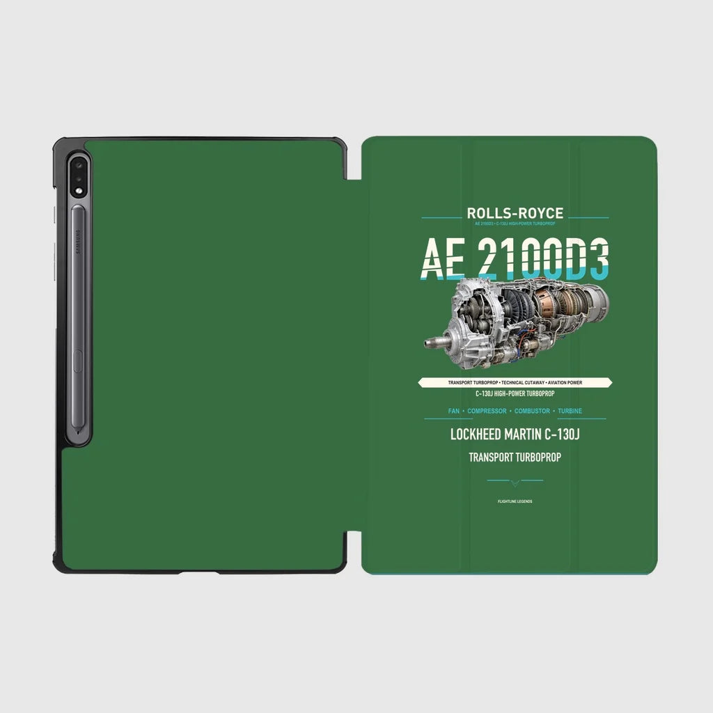 AE 2100D3 design on green samsung tablet tablet case