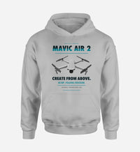 Thumbnail for DJI Mavic Air 2 design on light gray hoodie single side