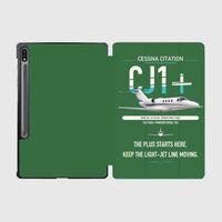 Thumbnail for Cessna Citation CJ1+ design on green samsung tablet tablet case