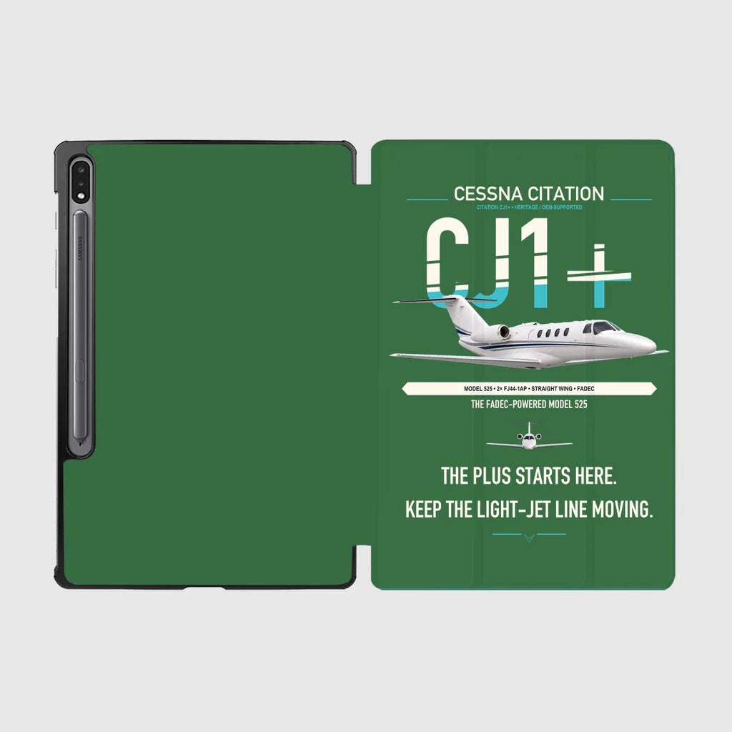 Cessna Citation CJ1+ design on green samsung tablet tablet case