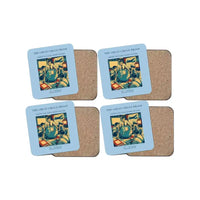 Thumbnail for The Great Circle Proof - Designed Coasters design on light blue 4-pieces-set