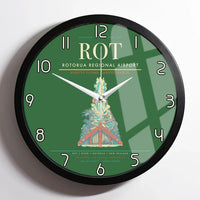 Thumbnail for Rotorua Regional Airport (ROT) design on green framed wall clock
