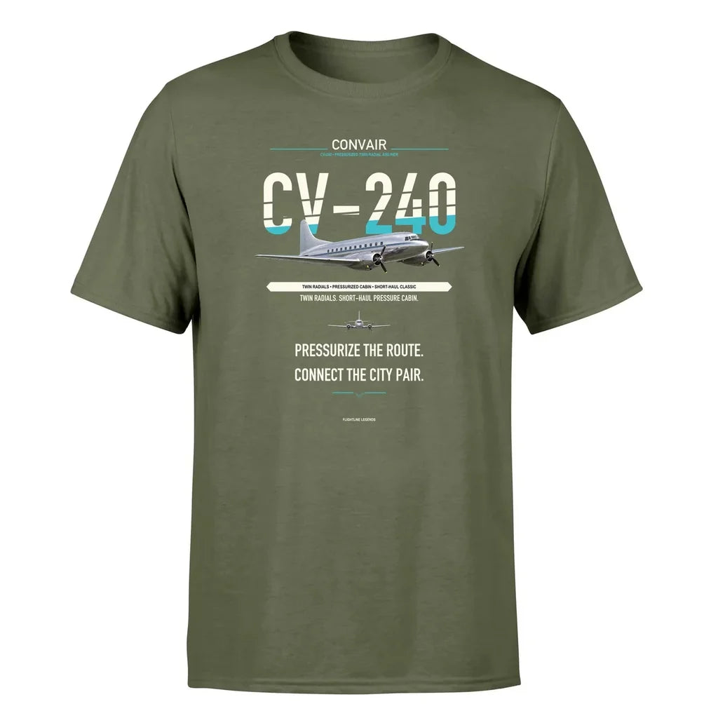 Convair CV-240 design on green army single side