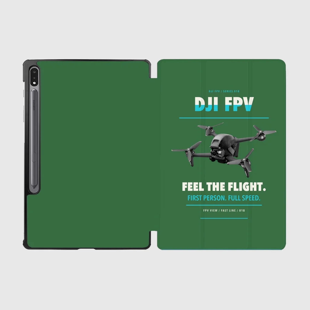 DJI FPV design on green samsung tablet tablet case