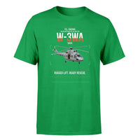 Thumbnail for PZL-Świdnik W-3WA Sokół design on green t-shirt, single-side print