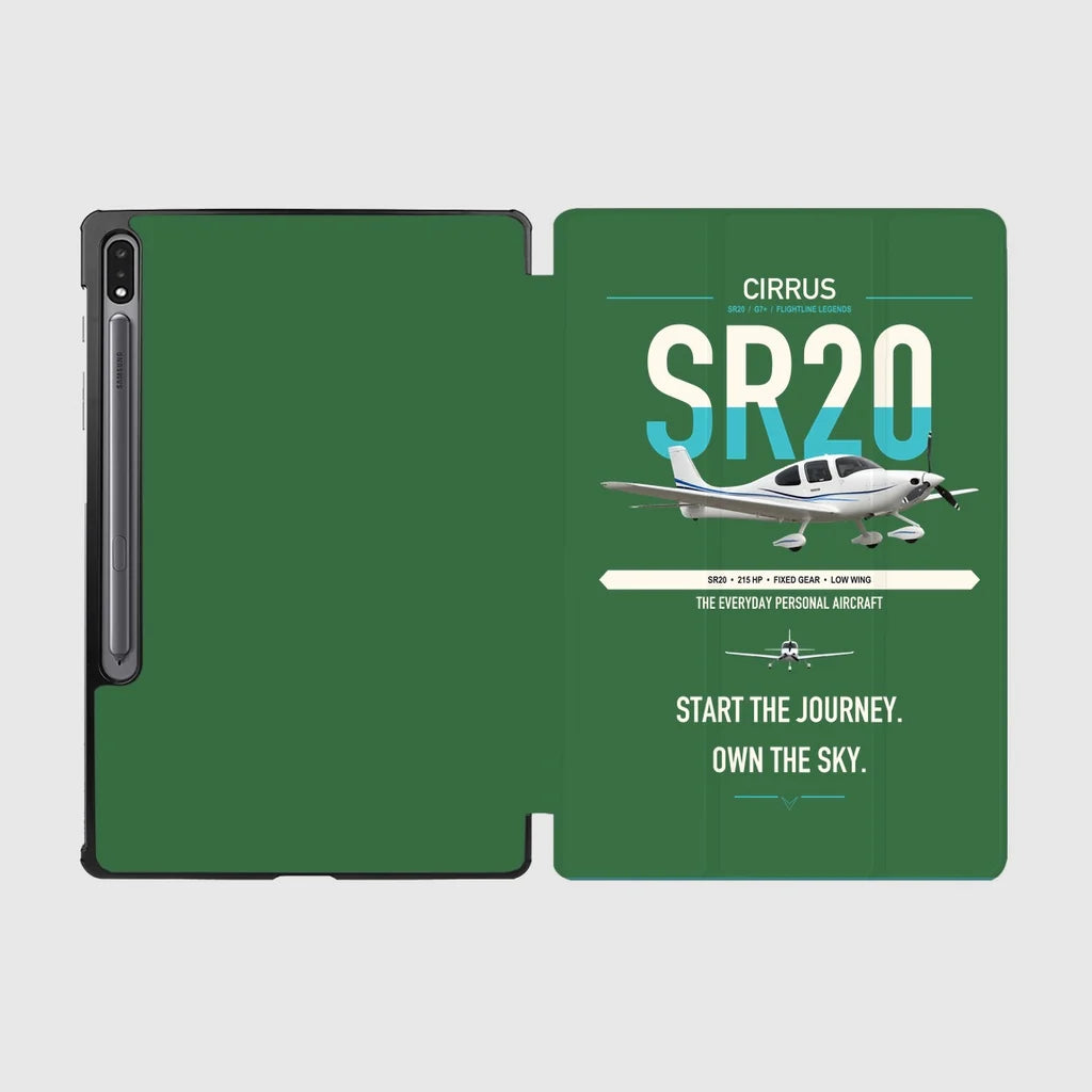 Cirrus SR20 design on green samsung tablet tablet case