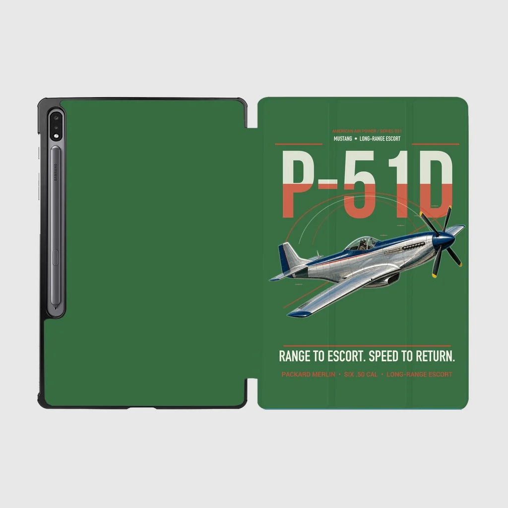 P-51D Mustang design on green samsung tablet tablet case