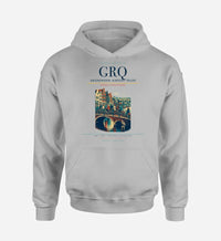 Thumbnail for Groningen Airport Eelde (GRQ) design on light gray hoodie single-side print