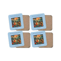 Thumbnail for The Island Honeymoon - Designed Coasters design on light blue 4-pieces-set