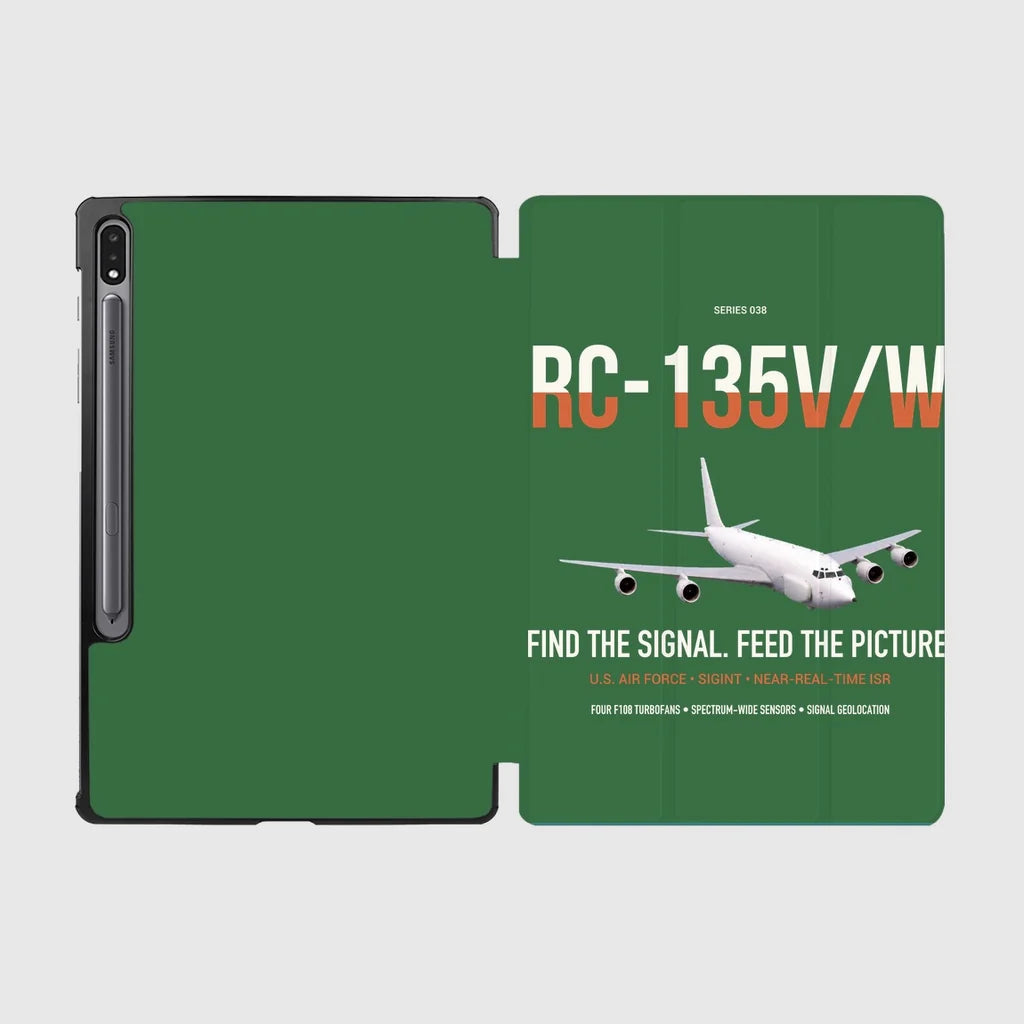 RC-135V W Rivet Joint design on green samsung tablet tablet case