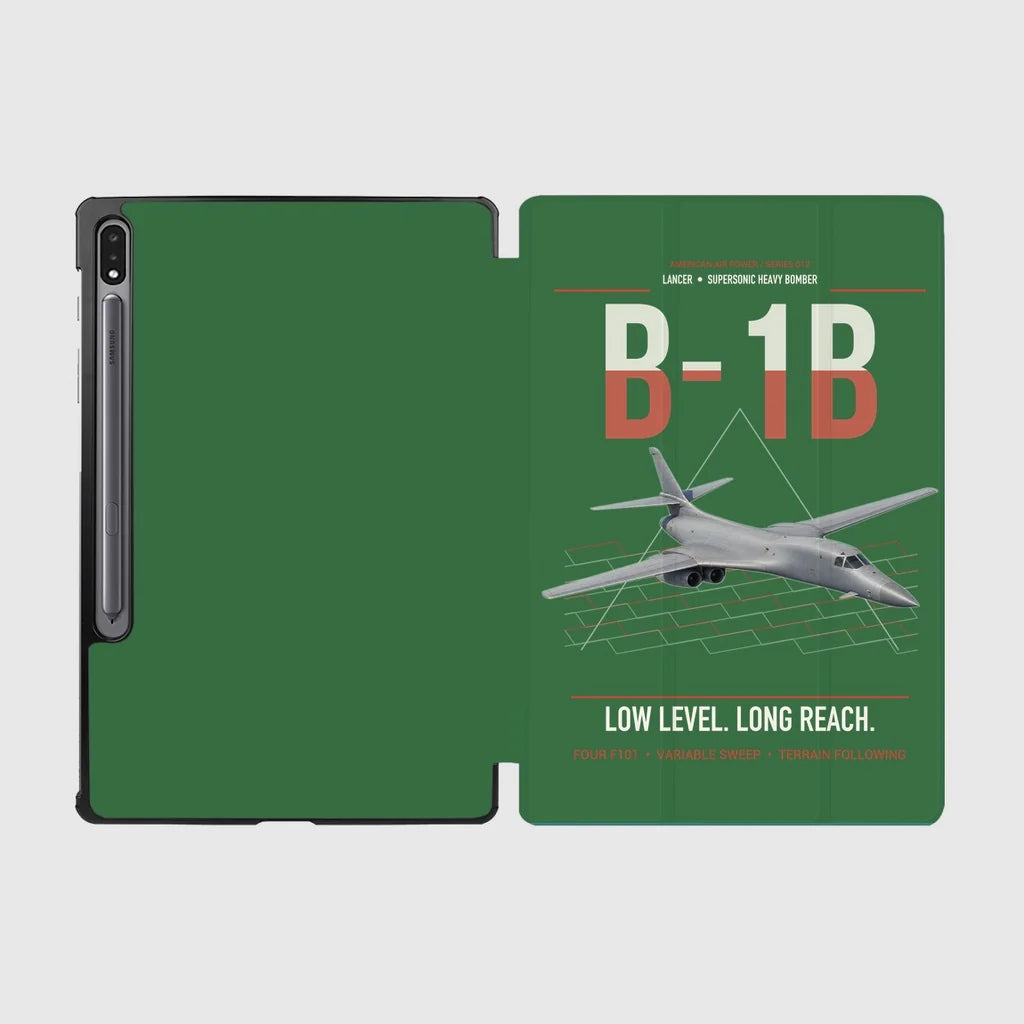 B-1B Lancer design on green samsung tablet tablet case