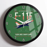 Thumbnail for F-11F Tiger design on green framed wall clock