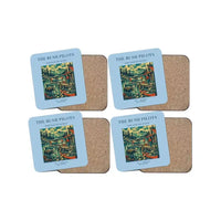 Thumbnail for The Bush Pilots - Designed Coasters design on light blue 4-pieces-set
