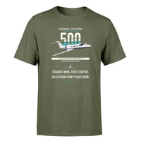Thumbnail for Cessna Citation 500 - Citation I design on green army double-side t-shirt, single-side print
