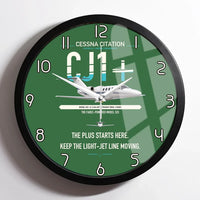 Thumbnail for Cessna Citation CJ1+ design on green framed wall clock