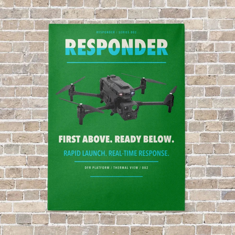 BRINC Responder vertical canvas print - no frame - green background