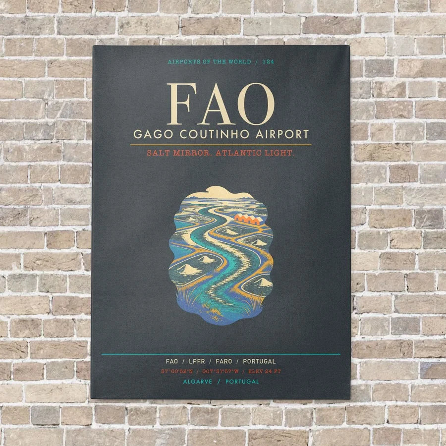 Gago Coutinho Airport Faro FAO - Canvas Framed - Gray