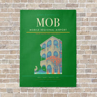 Thumbnail for Mobile Regional Airport MOB vertical canvas print - no frame - green background