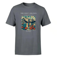 Thumbnail for VINTAGE G4048 - The First Airlines - Premium T-Shirt design on gray premium t shirt