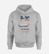 Thumbnail for P-3C Orion design on light gray double-side hoodie, single-side print
