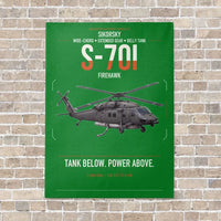 Thumbnail for Sikorsky S-70i FIREHAWK vertical canvas print - no frame - green background