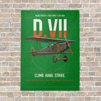 Thumbnail for Fokker D.VII vertical canvas print - no frame - green background