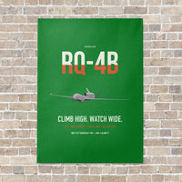 Thumbnail for RQ-4B Global Hawk vertical canvas print - no frame - green background