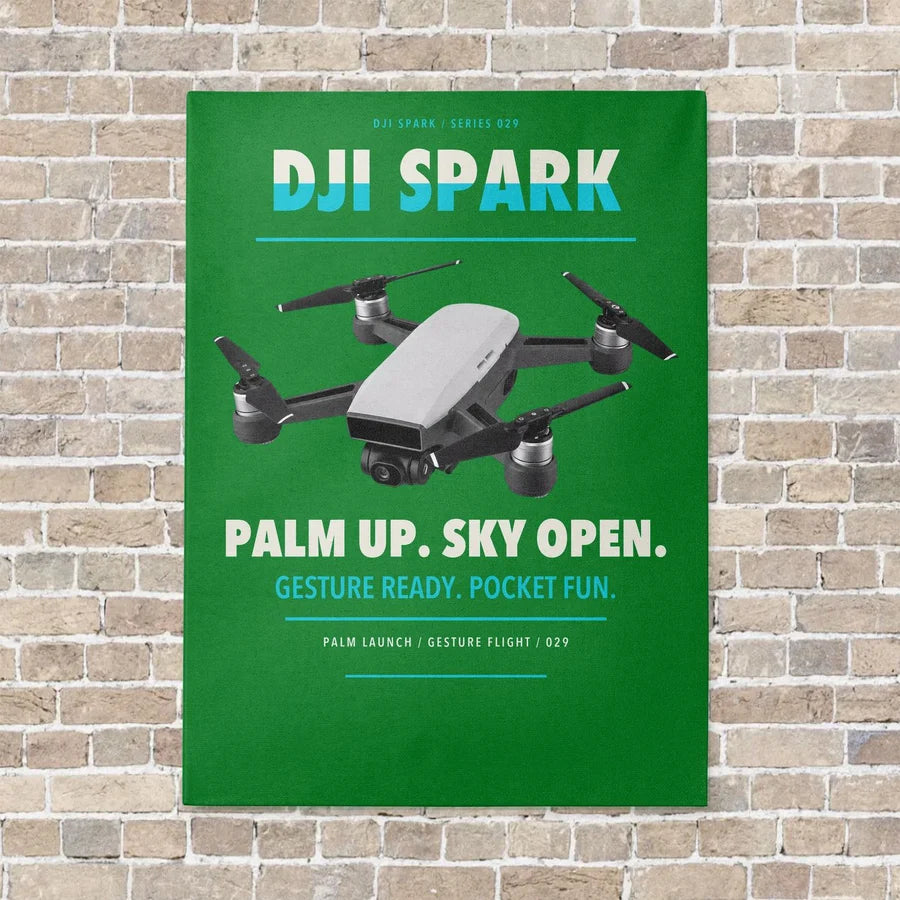 DJI Spark vertical canvas print - no frame - green background
