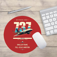 Thumbnail for Boeing 737 MAX 7 design on red round mouse pad