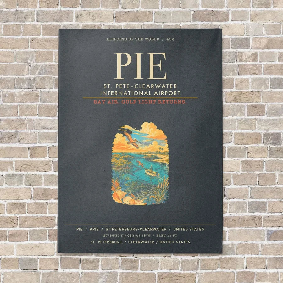 St. PeteClearwater International Airport PIE - Canvas Framed - Gray