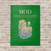 Thumbnail for Modesto City-County Airport MOD vertical canvas print - no frame - green background