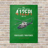 Thumbnail for Bell 412EPI vertical canvas print - no frame - green background
