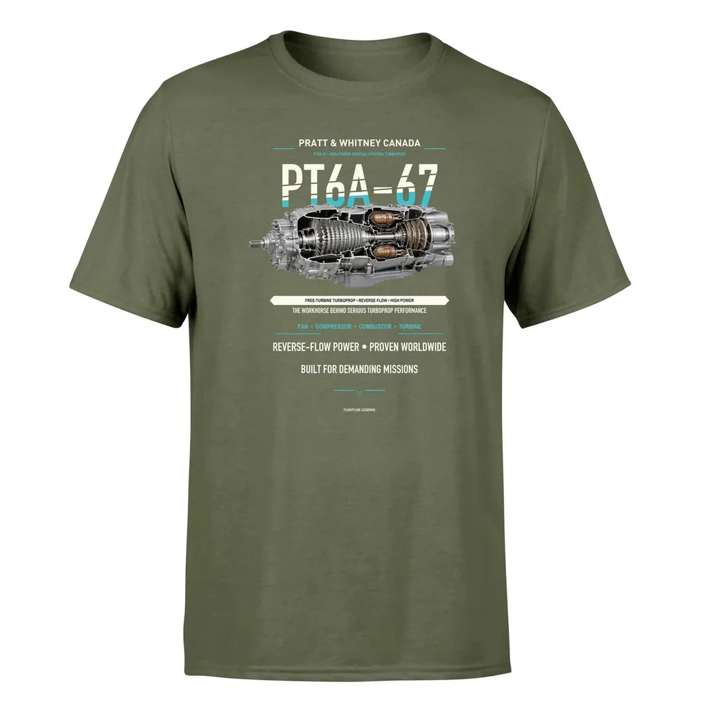 PT6A-67 design on green army single side