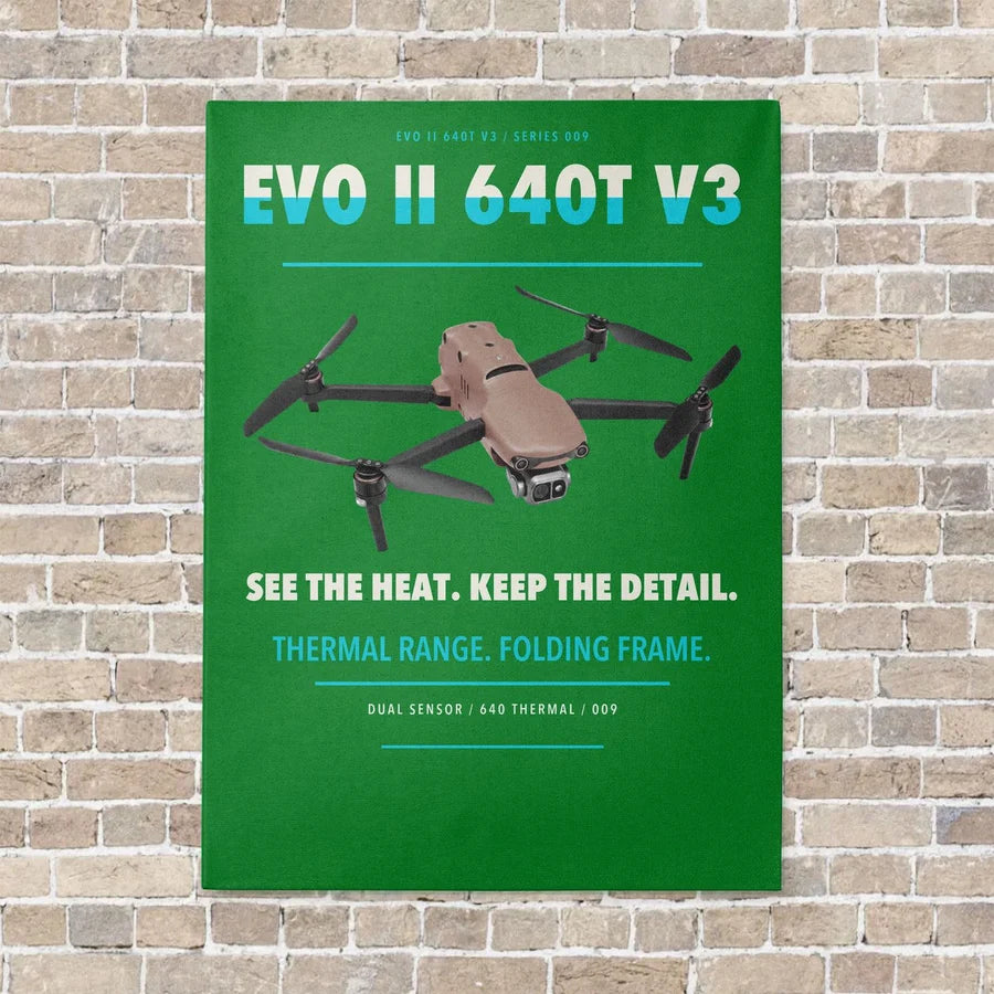 Autel EVO II Dual 640T V3 vertical canvas print - no frame - green background