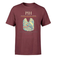 Thumbnail for Pocatello Regional Airport (PIH) T-Shirt single-side front print in Dark Red | pocatello-regional-airport-pih-double-side-t-shirt