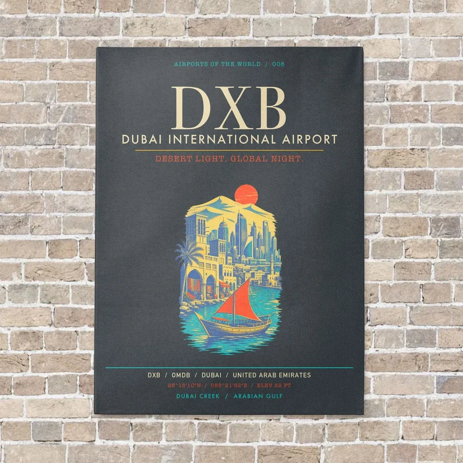 Dubai International Airport DXB - Canvas Framed - Gray