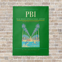Thumbnail for Palm Beach International Airport PBI vertical canvas print - no frame - green background