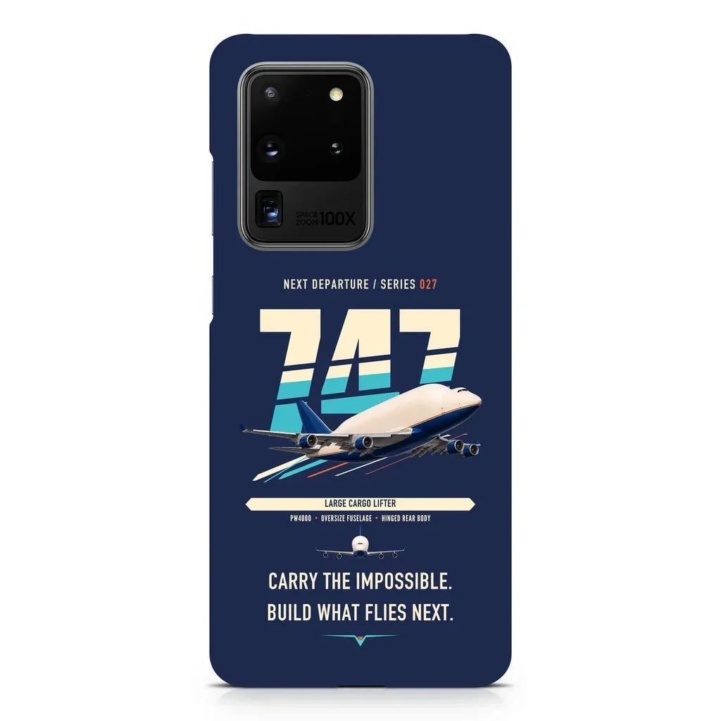 Boeing 747-400 Dreamlifter design on samsung case - navy blue
